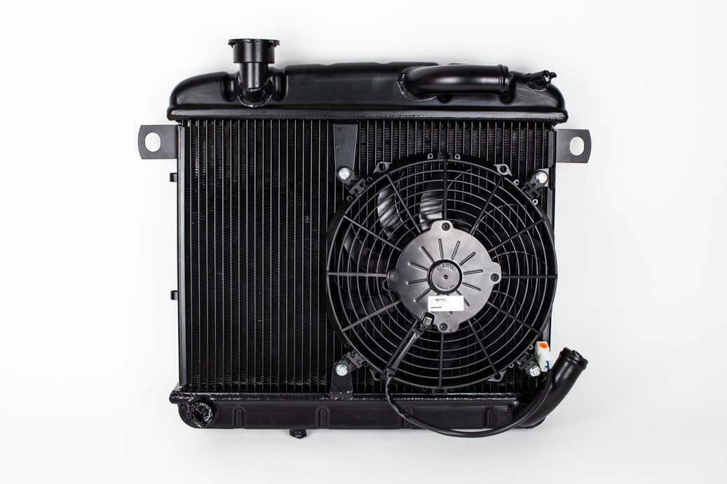 Aluminium radiator with SPAL fan for Alfa Giulia 2nd series (Black)