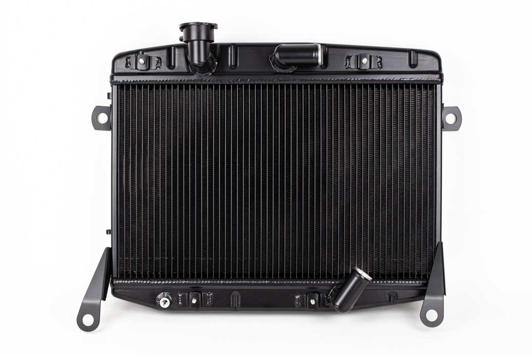 Aluminium radiator for Alfa round rear spider 1st series type 105 (black)